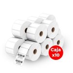 Punto de Venta - Paquete x10und Rollo 1000 Etiquetas de Papel Adhesivas 50x25mm para Codigo de Barras  - 1
