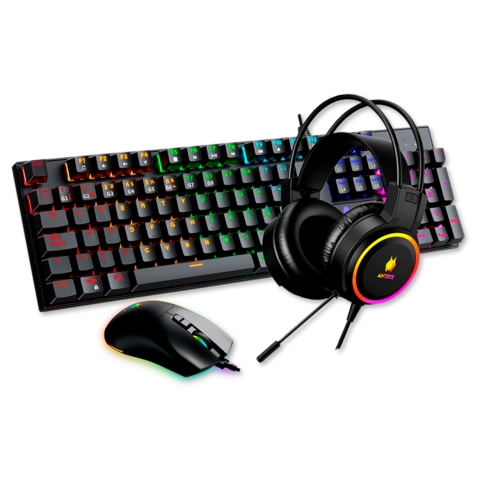 KIT GAMING TECLADO MECANICO  MOUSE ANTRYX GC-3100 BLACK  - 1